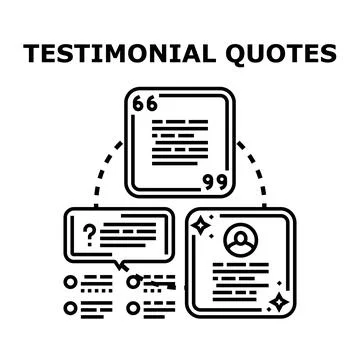 Testimonial quotes feedback review evaluation process concept Stock Illustration