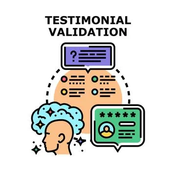 Testimonial validation process with user feedback loop Stock Illustration