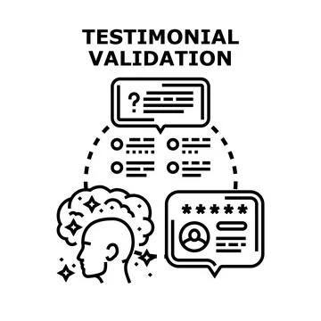 Testimonial validation process with user feedback loop 库存插图
