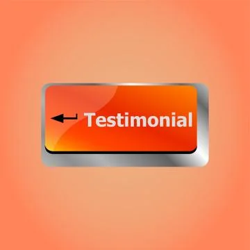 Testimonial word, button on computer keyboard key Illustrazione stock