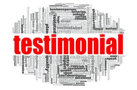 Testimonial word cloud Stock Photos