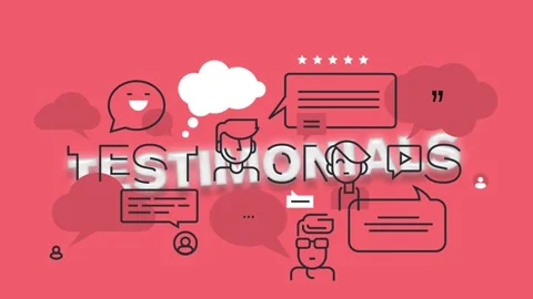 Testimonials and customer reviews concept with icons Stock Footage 340282703