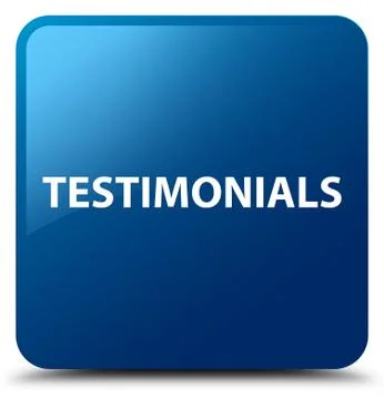 Testimonials blue square button Illustrazione stock
