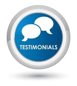 Testimonials (chat icon) prime blue round button Stock Illustration
