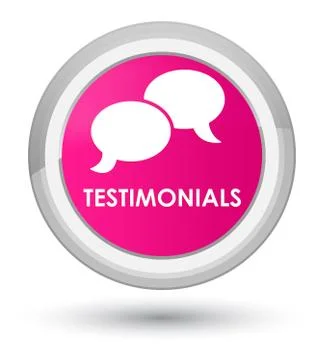 Testimonials (chat icon) prime pink round button Illustrazione stock