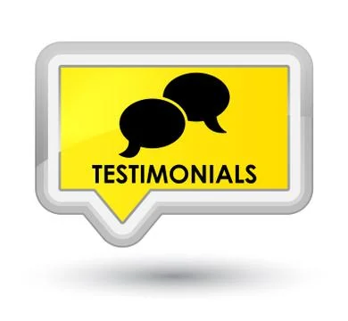 Testimonials (chat icon) prime yellow banner button Illustrazione stock