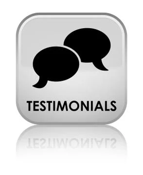 Testimonials (chat icon) special white square button Illustrazione stock