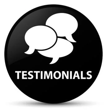 Testimonials (comments icon) black round button 스톡 일러스트