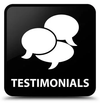 Testimonials (comments icon) black square button Illustrazione stock