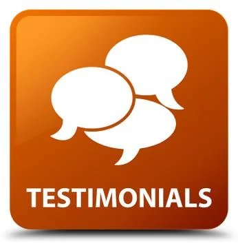 Testimonials (comments icon) brown square button 스톡 일러스트