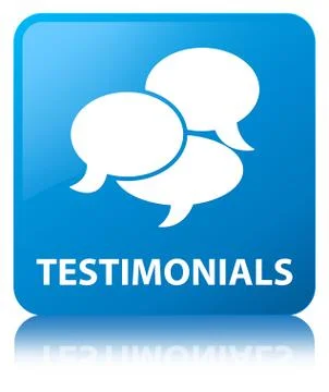 Testimonials (comments icon) cyan blue square button 스톡 일러스트