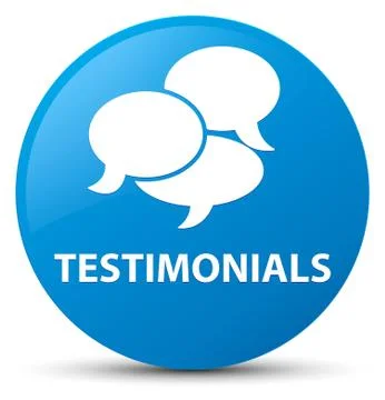 Testimonials (comments icon) cyan blue round button 스톡 일러스트