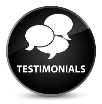 Testimonials (comments icon) elegant black round button 스톡 일러스트