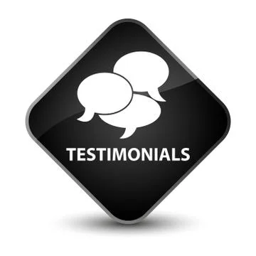 Testimonials (comments icon) elegant black diamond button Illustrazione stock