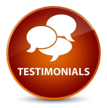 Testimonials (comments icon) elegant brown round button 스톡 일러스트