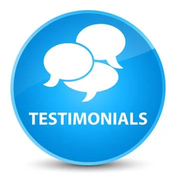 Testimonials (comments icon) elegant cyan blue round button 스톡 일러스트