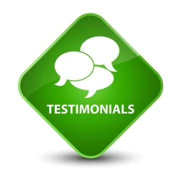 Testimonials (comments icon) elegant green diamond button 스톡 일러스트