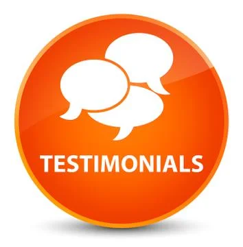 Testimonials (comments icon) elegant orange round button 스톡 일러스트
