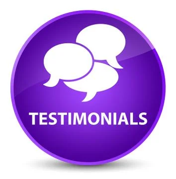 Testimonials (comments icon) elegant purple round button Stock Photos