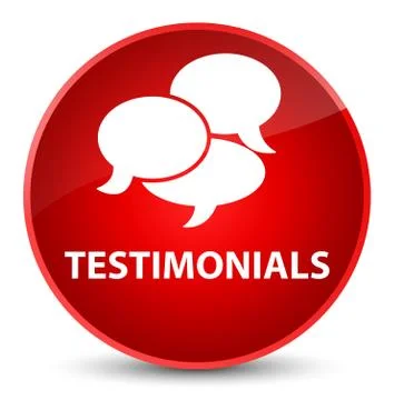 Testimonials (comments icon) elegant red round button Stock Illustration