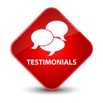 Testimonials (comments icon) elegant red diamond button 스톡 일러스트