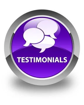 Testimonials (comments icon) glossy purple round button 스톡 일러스트