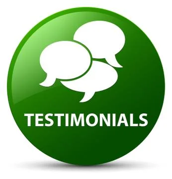 Testimonials (comments icon) green round button 스톡 일러스트