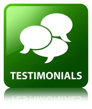 Testimonials (comments icon) green square button Illustrazione stock