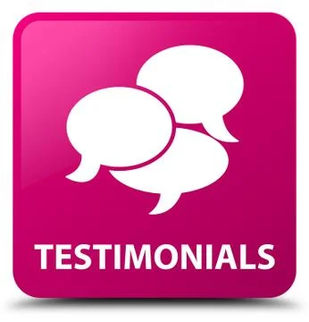 Testimonials (comments icon) pink square button 스톡 일러스트