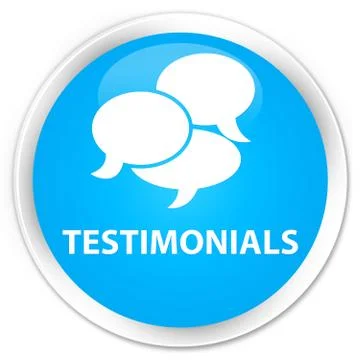 Testimonials (comments icon) premium cyan blue round button 스톡 일러스트
