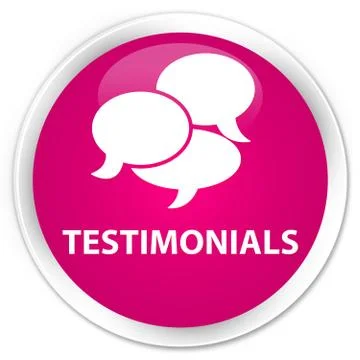 Testimonials (comments icon) premium pink round button 스톡 일러스트