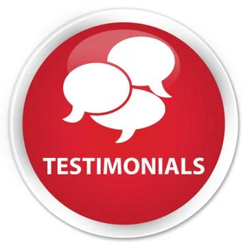 Testimonials (comments icon) premium red round button 스톡 일러스트