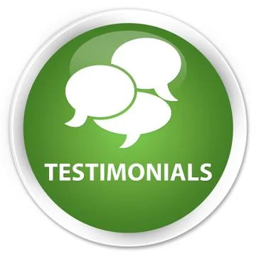 Testimonials (comments icon) premium soft green round button Illustrazione stock