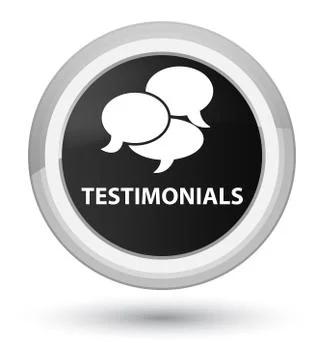 Testimonials (comments icon) prime black round button Stock Illustration