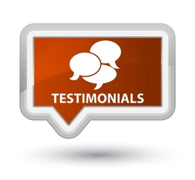 Testimonials (comments icon) prime brown banner button 스톡 일러스트