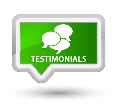 Testimonials (comments icon) prime green banner button Illustrazione stock