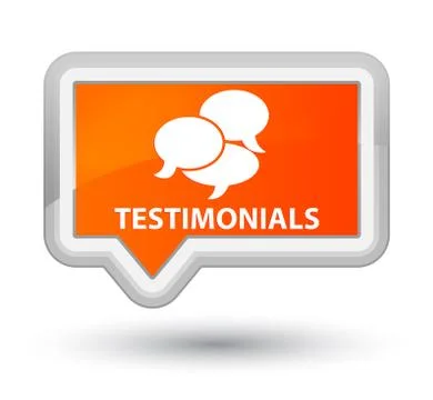 Testimonials (comments icon) prime orange banner button 스톡 일러스트
