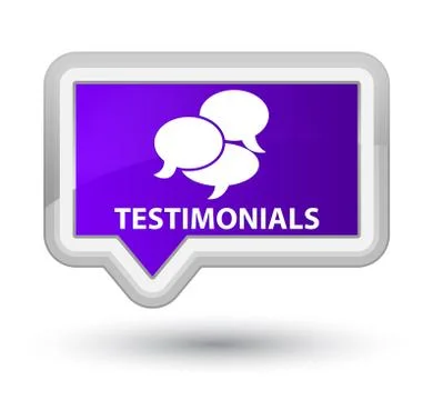 Testimonials (comments icon) prime purple banner button 스톡 일러스트