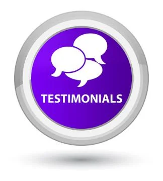 Testimonials (comments icon) prime purple round button 스톡 일러스트