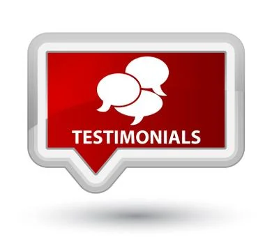 Testimonials (comments icon) prime red banner button Illustrazione stock
