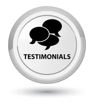 Testimonials (comments icon) prime white round button 스톡 일러스트