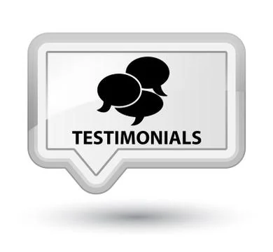 Testimonials (comments icon) prime white banner button 스톡 일러스트