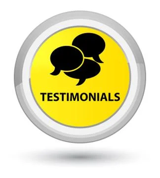 Testimonials (comments icon) prime yellow round button 스톡 일러스트