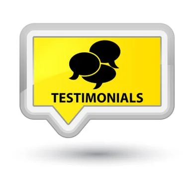 Testimonials (comments icon) prime yellow banner button 스톡 일러스트