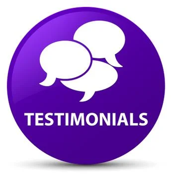 Testimonials (comments icon) purple round button 스톡 일러스트