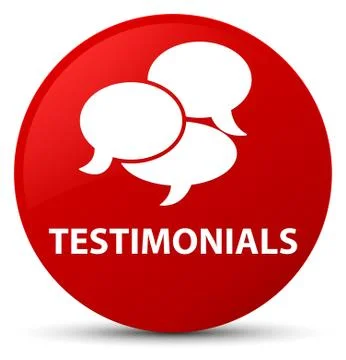 Testimonials (comments icon) red round button 스톡 일러스트