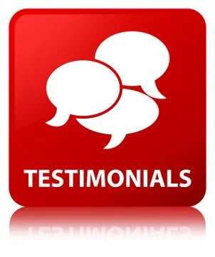 Testimonials (comments icon) red square button 스톡 일러스트