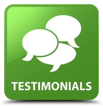 Testimonials (comments icon) soft green square button Illustrazione stock