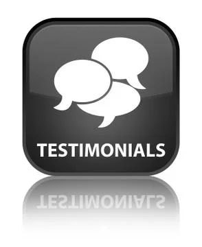 Testimonials (comments icon) special black square button 스톡 일러스트