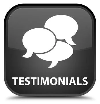 Testimonials (comments icon) special black square button Illustrazione stock